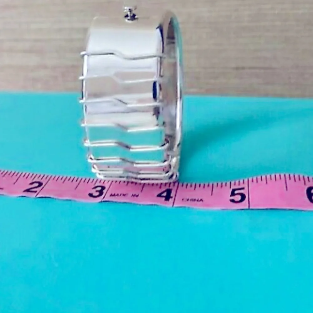 Artisan Sterling Silver 925 Hinge Bangle Bracelet Handcrafted Solid Silver 7” - Picture 3 of 4